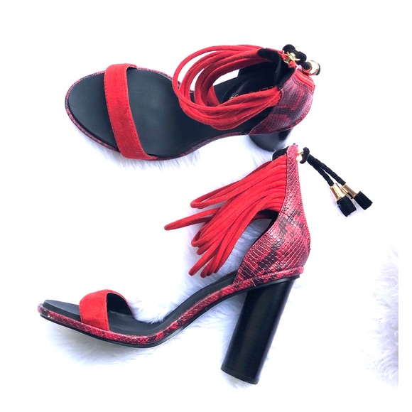 Aldo Red and snake print heels - Picture 1 of 4